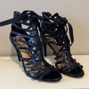 Antonio Melanie Elegant Black Strappy Heels size 7.5